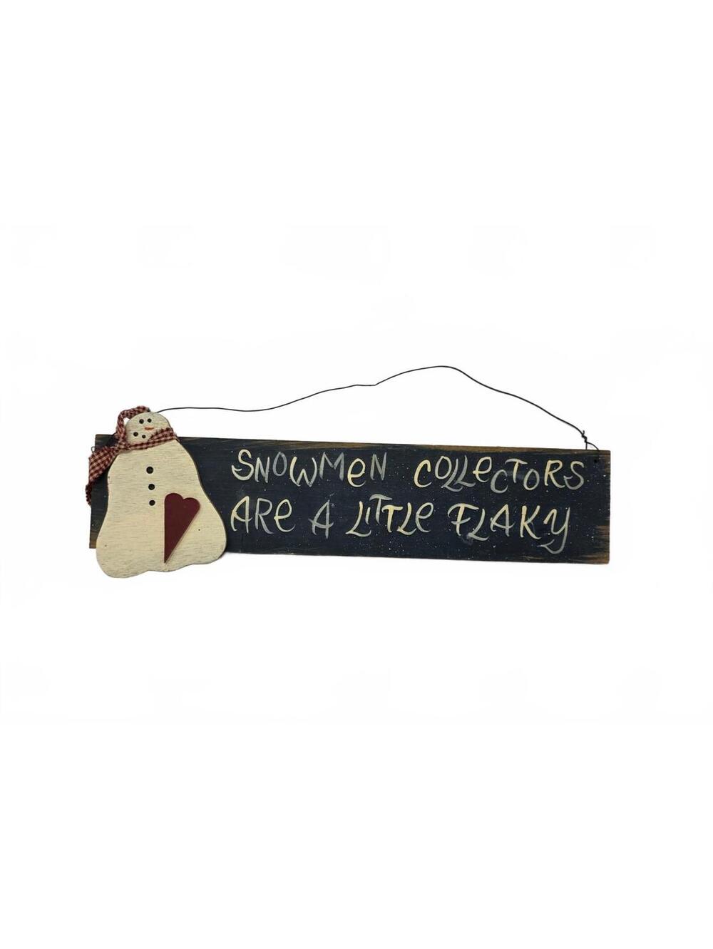 Primitive Snowman Collectors Wood Sign Rustic Winter Wall Décor 14.75"